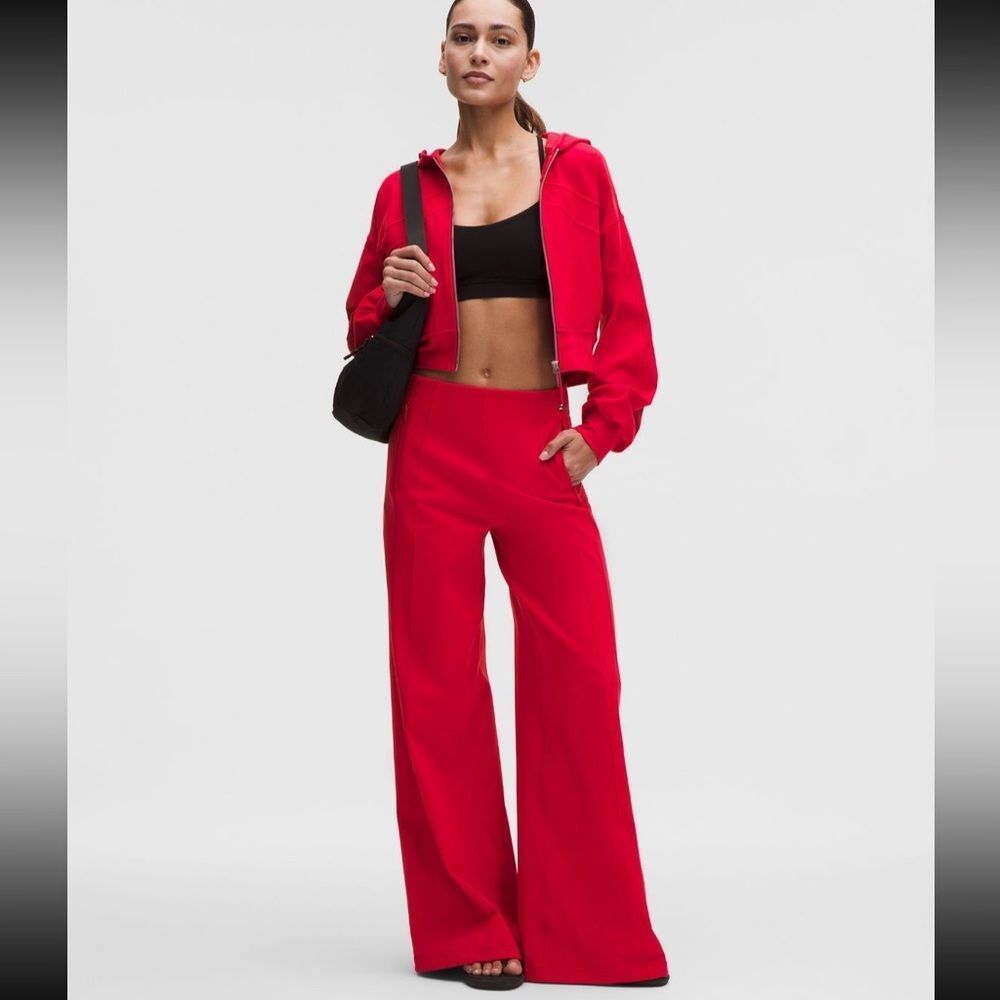 NWT Medium Define HR High-Rise Wide-Leg Pant Luon Oxford Red NEW LULULEMON - Picture 2 of 12